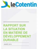 Couverture Rapport 2019 développement durable